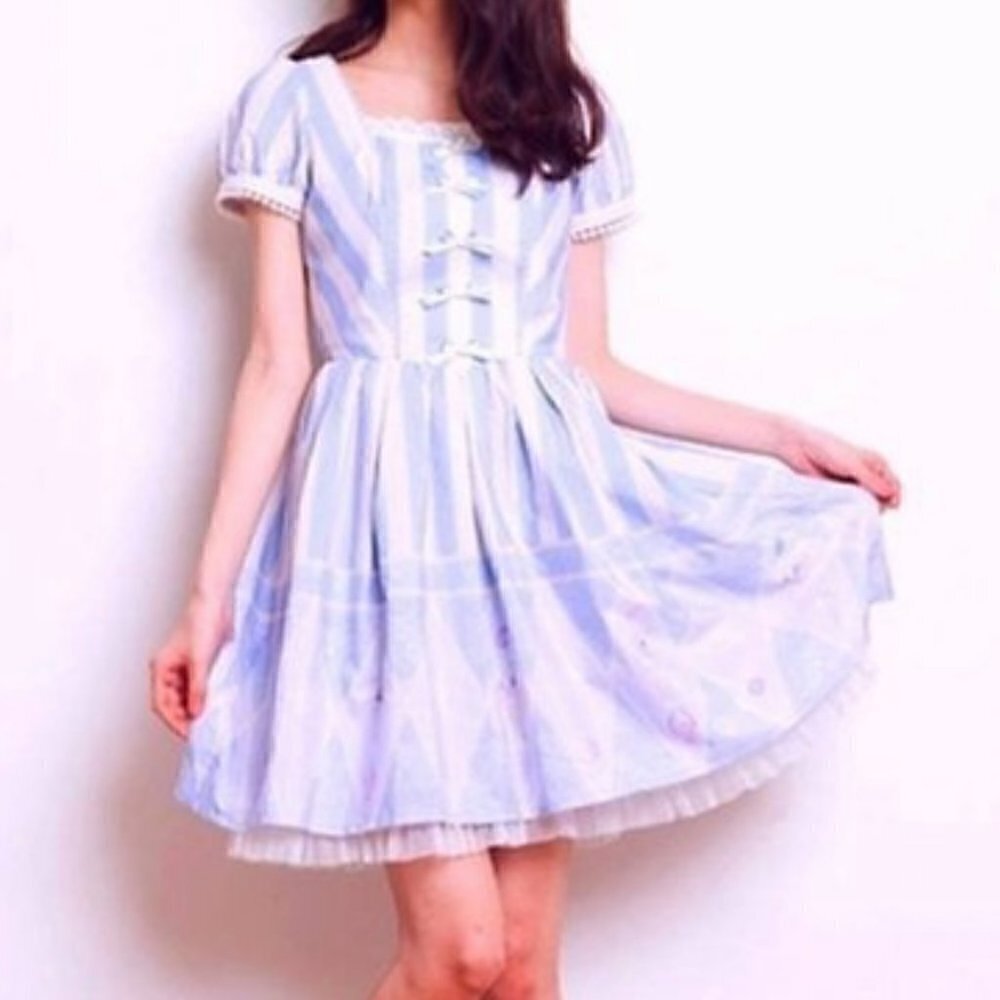 Secret Honey X Disney NWT Miss Bunny Bow Front Kawaii Dress Free Size